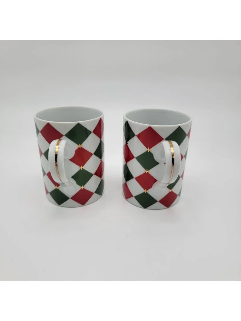 Williams Sonoma Harlequin Porcelain Mugs